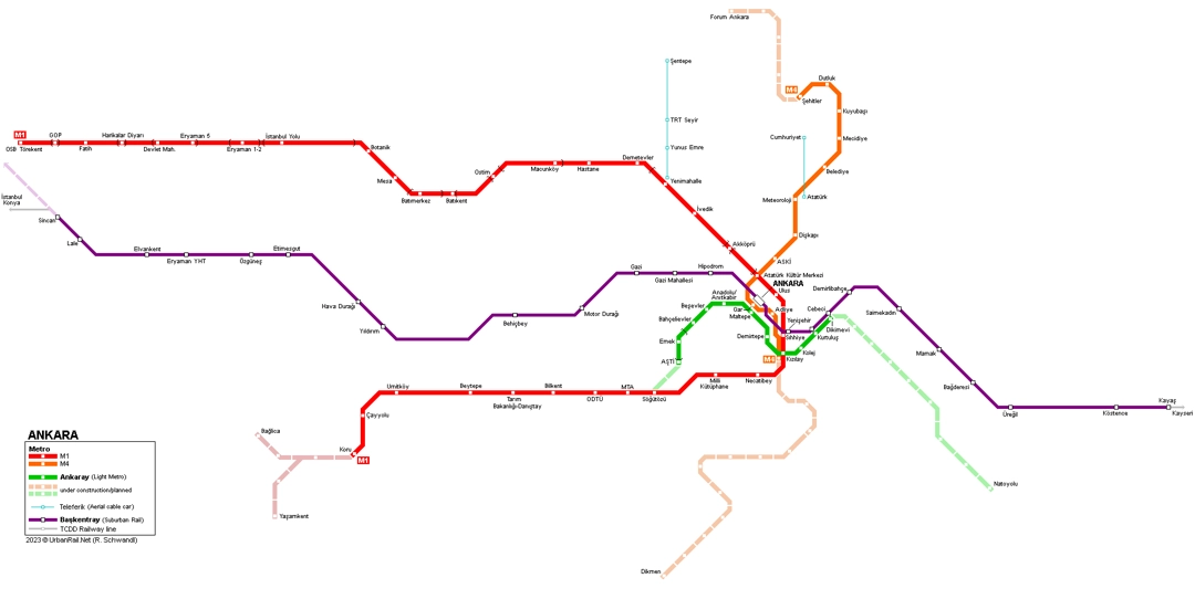 Plan du Métro d'Ankara