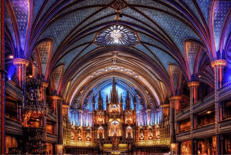 Canada Montreal Notre Dame Basilica Light Show