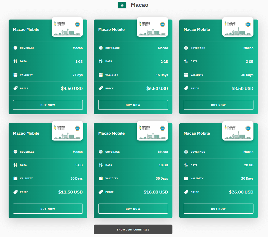 Airalo 澳門 eSIM 計劃