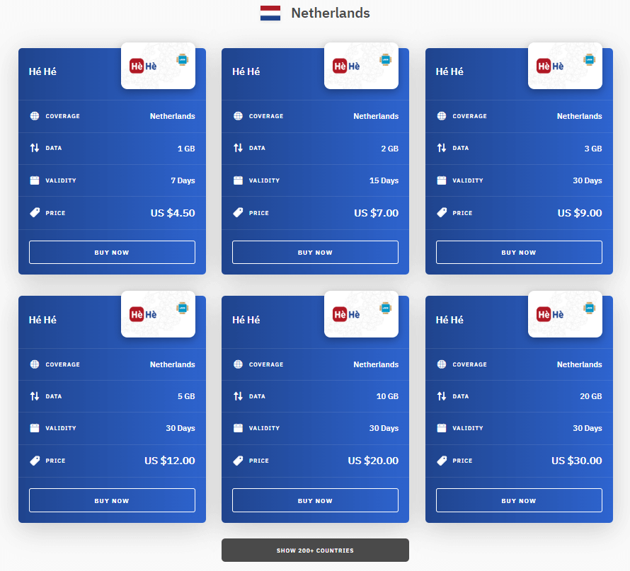 Paket eSIM Airalo Belanda