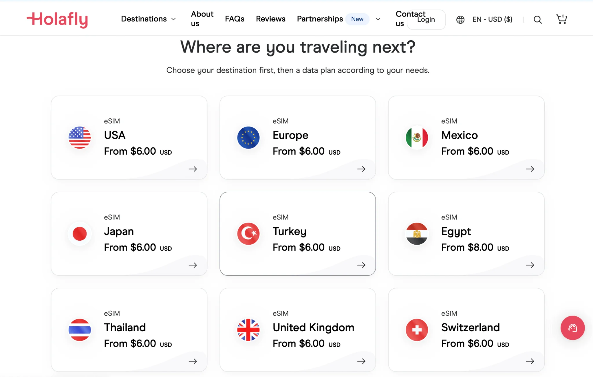 Holafly Home Destinations