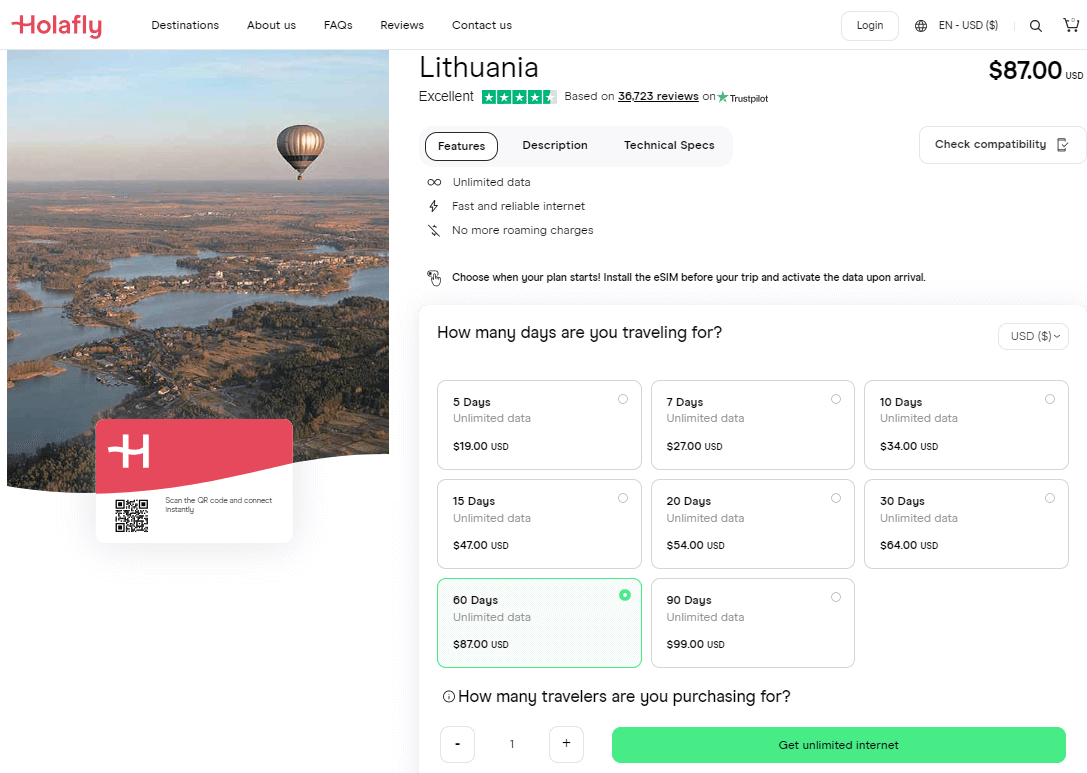 Holafly Litouwen eSIM Plan