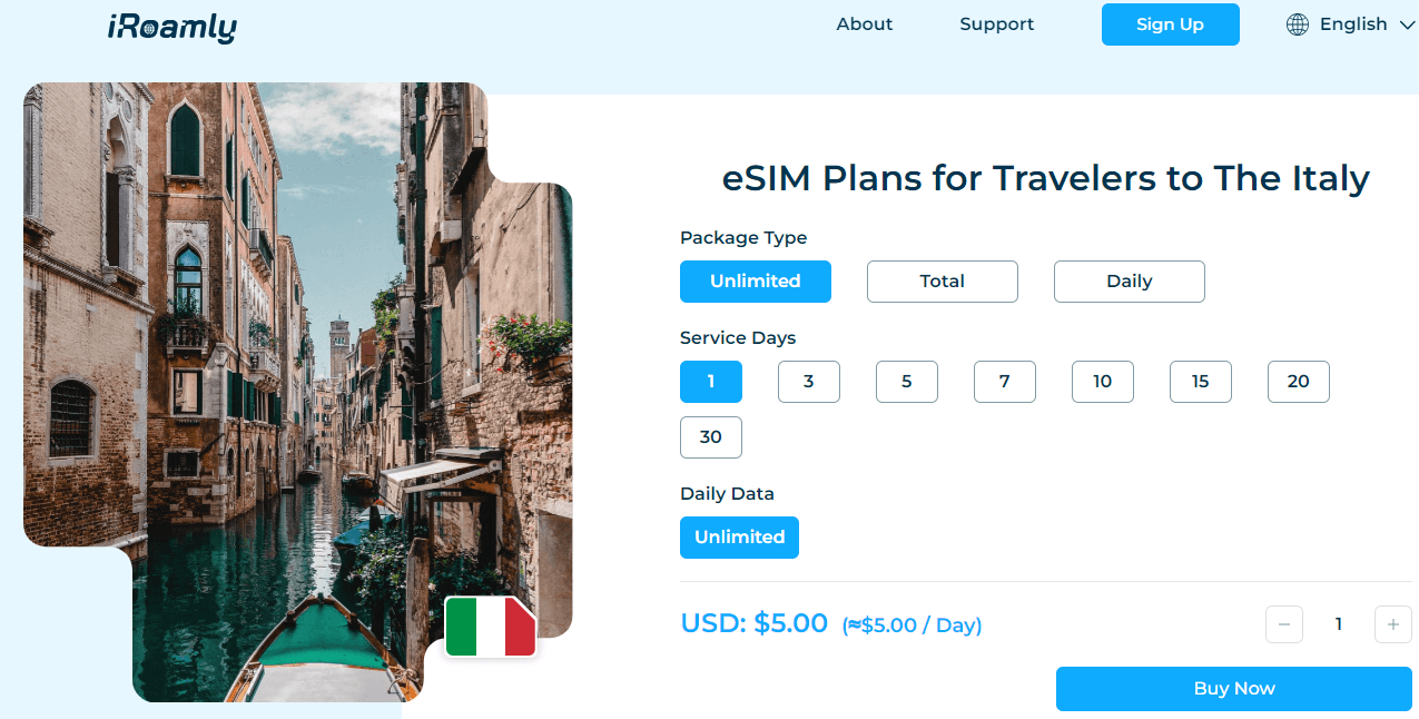 iRoamly Italy Esim Plans