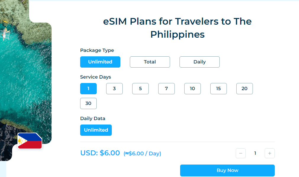 iRoamly Philippines Esim Package Types