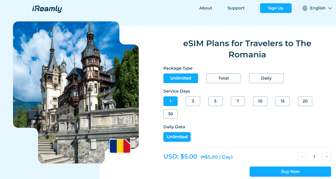 iRoamly Romania  Esim Plans