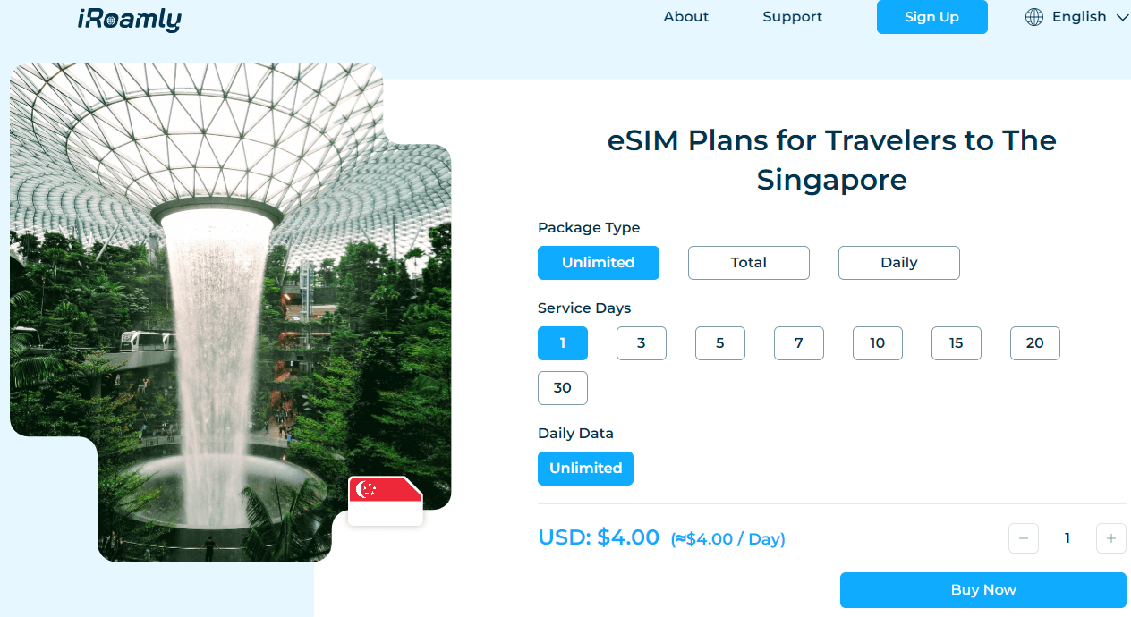 iRoamly Singapore  Esim Plans
