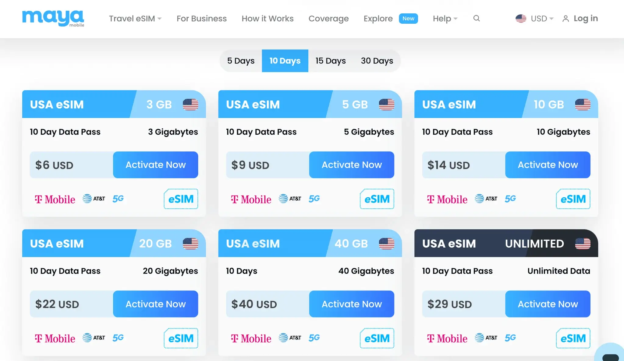 Maya Mobile USA Data Only Plans