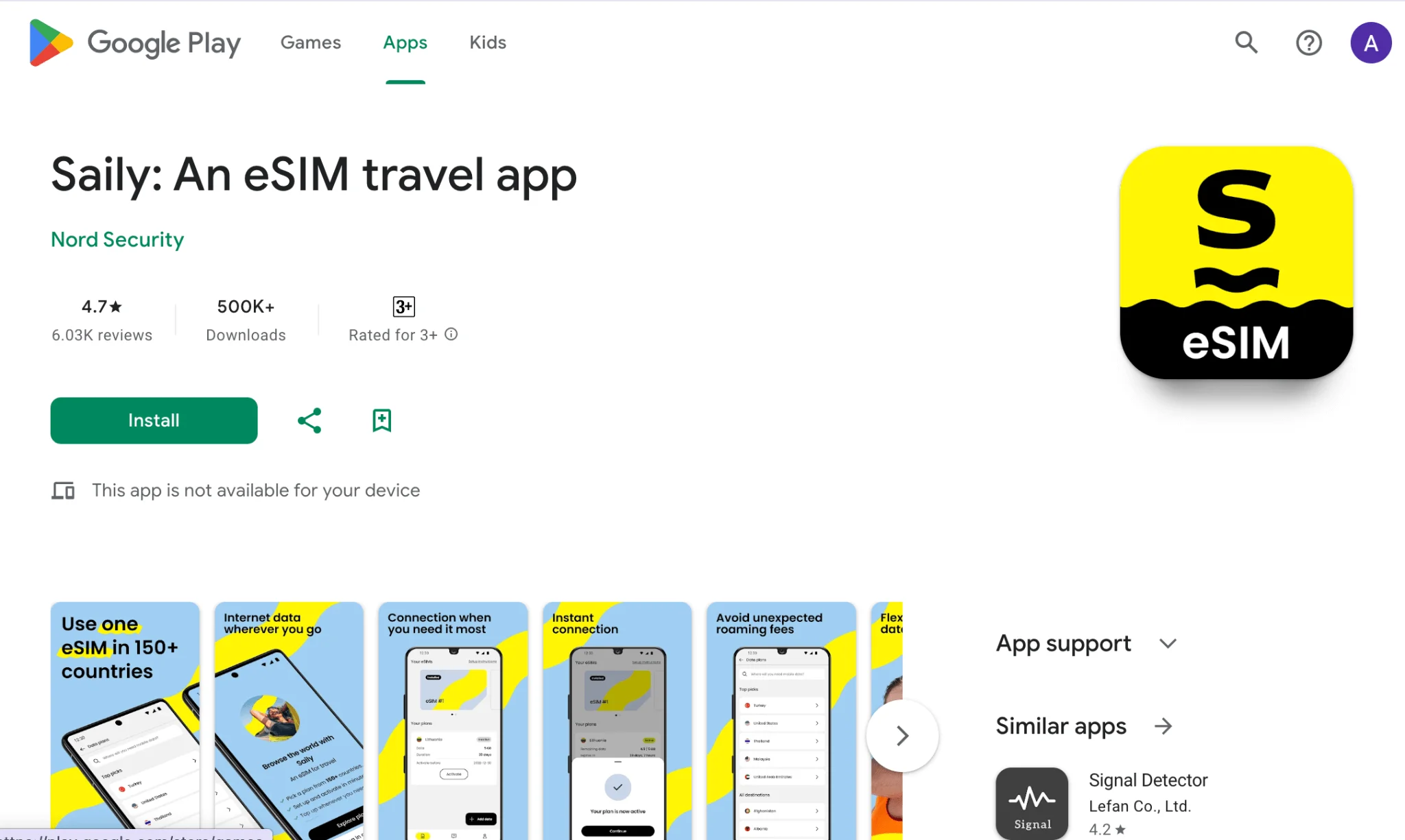 Saily eSIM App Google Play