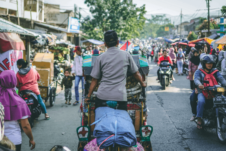 Local streets in Indonesia