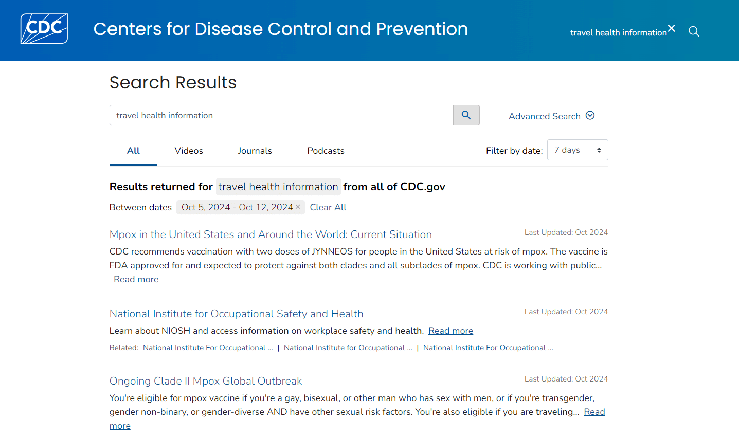 Consult the Cdc's Site for Japan-Specific Health Advice