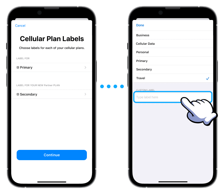 iOS Steps to Make Cellular Plan Labels