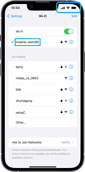 iOS Wifi Connected