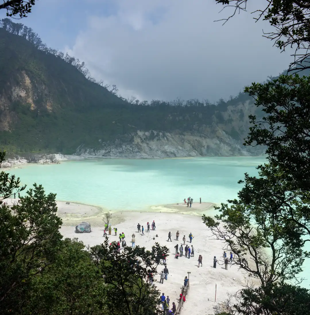 Volcanic Kawah Putih Lake